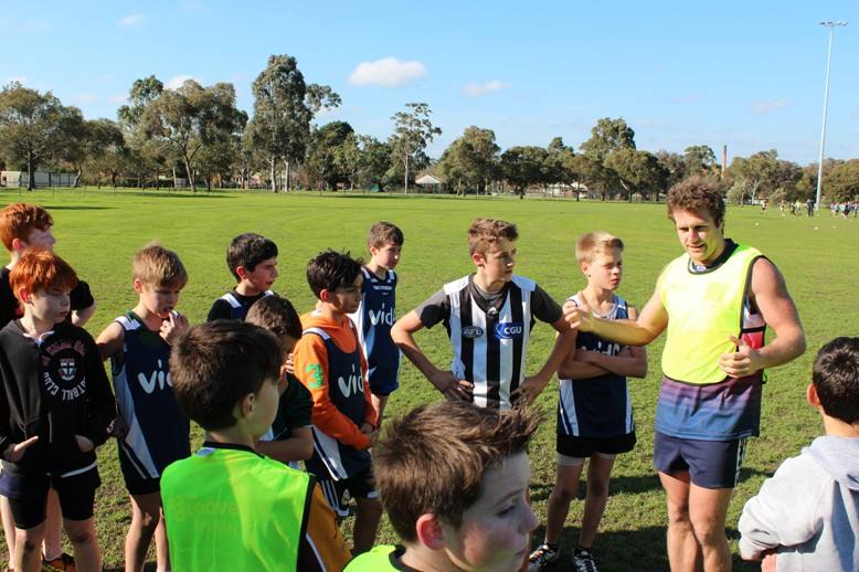 Campbell Brown at a Vida Footy Holiday Camp